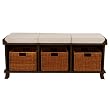 Entryway Bench w/ 3 Baskets Espresso