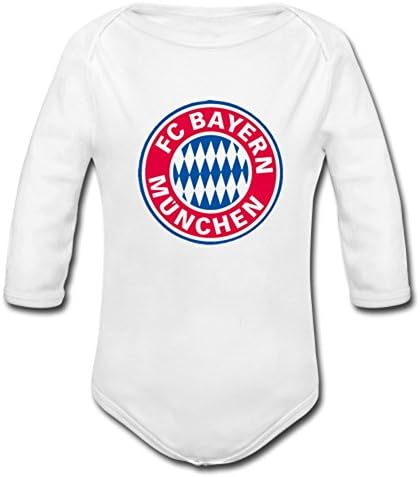 Custom Fashion FC Bayern Munich Logo Baby Powder Organic Long Sleeve One Piece 6M