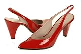 MARC JACOBS Women's Iria Red Slingback Patent Leather Pumps Heels - 8 M US (39.5 EU)
