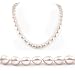 AugustinaJewelry Single Strand 18 Inch 9-10mm white Oval Shape Freshwater Cultured Pearl Necklace