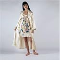 Exquisite Chemise & Robe Set -- Spring Bouquet -- 100% Silk with Hand Painted Art