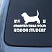 HONOR STUDENT - BASSET HOUND - Dog Decal Sticker #1524 | Vinyl Color: White