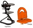Svan High Chair from Scandinavian Child with Infant Kit and Cushion, Orange Cushion in Espresso Wood