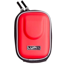 LUPO Water & Shock Resistant Digital Camera Bag Case - RED (for Canon, Fuji, Sony, Panasonic, Samsung, Nikon, Pentax, Lumix, Kodak, Olympus & all other Compact Digital Cameras - Internal Size: 95 x 65 x 20mm)