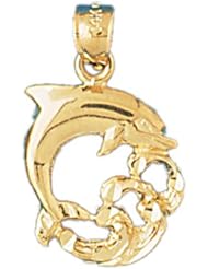 Dazzlers Solid 14 karats gold Dolphin Charm Pendant Available in three colors from jewelsberry (weights: 2.2 grams only)