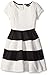 My Michelle Girls' Cap Sleeve Solid Textured Knit Skater Dress with Colorblock Skirt