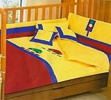 Cars Primary Colors - Comforter Set with Bumpers - Toddler/Crib Bed Size