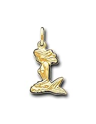 14K Yellow Italian Gold Mermaid Charm Pendant