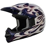 Kids ATV Motocross Helmet DOT 198 Blue /Flame Small