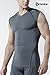CLSL TM-V15-BKRZ_Medium Tesla Men's Cool Dry Compression Muscle Tank Baselayer V Neck Sleeveless V15
