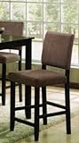 Set of 2 24"H Counter Height Stools Brown Microfiber Cappuccino Finish