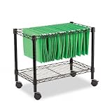 Alera FW601424BL Single-Tier Rolling File Cart, 24w x 14d x 21h, Black