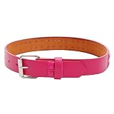 Girls M (34-38 in) Pink 2 Row Studded Genuine Leather Fashion Belt