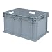 Akro-Mils 37682 Straight Wall Container Tote with Solid Sides and Solid Base, 24-Inch by 16-Inch by 12-Inch, Case of 3, Grey