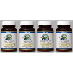 Naturessunshine Protease High Potency Digestive System Support 60 Capsules (Pack of 4) by 
