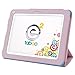 Evecase Pink Ultra-Thin Multi-Angle Stand Slim Smart Leather Case W/ Handle Bag for Tabeo e2 8 inch Kids Tablet