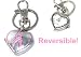2 Sided Heart Pink Ribbon Key Chain Watch with Clip