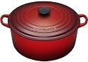Le Creuset Enameled Cast-Iron 7-1/4-Quart Round French Oven, Cherry Red