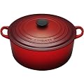 Le Creuset Enameled Cast-Iron 7-1/4-Quart Round French Oven, Cherry Red