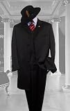 MENS SOLID BLACK SUIT 3PC FASHION ZOOT WITH VEST