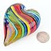 Hand Glass Art Rainbow Over Yellow Heart Paperweight PW-6144