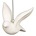 Peaceful White Flying Dove 2.5 inch Resin Decorative Hanging Ornament Set of 2, Friendship Day