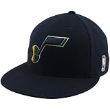 NBA adidas Utah Jazz Navy Blue Flat Bill Fitted Hat (7 5/8)