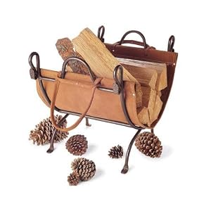 Folding Log Carrier - Burnished Bronze Finish by Pilgrim