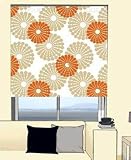 Cream Gold and Orange RETRO Patterned Trimmable Roller Blind / Blinds - 180cm x 170cm