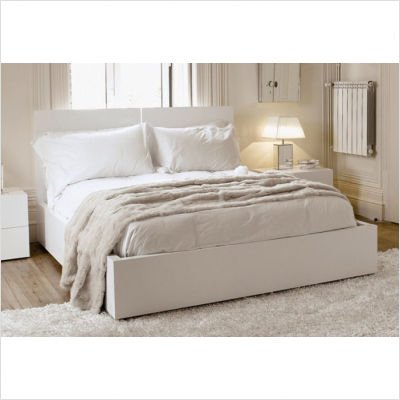 Aurora Platform Bed in Pure White Size: King