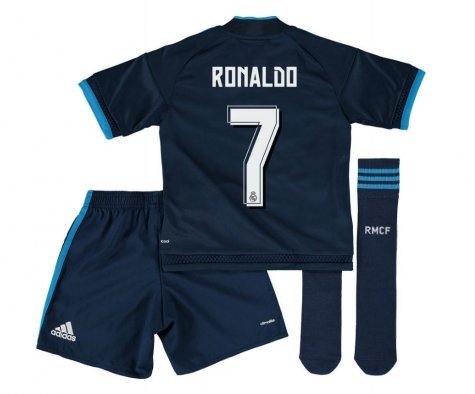 2015/2016 Christiano Ronaldo #7 Real Madrid Kids Youth Alternative Blue Jersey & Shorts