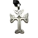 Clonmacnois Cross Pewter Pendant with Adjustable Cord Necklace