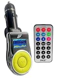GSI Super Quality In-Car Wireless Hands-Free FM Modulator-Transmitter for MP3/MP4/iPod/iPhone/CD/DVD Players - SD/Memory Card/Flash Slot - Line-In Function - LCD Display - Cigarette Lighter Plug - Includes Remote Control - Yellow