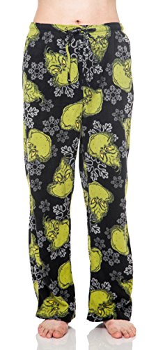 Dr Seuss The Grinch Mens Lounge Pants Fleece Sleep Bottoms Who Stole Christmas