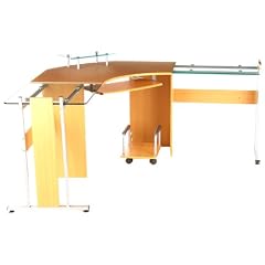 HJH Office/Buerostuhl24 673788 Schreibtisch Idea Plus, buche / silber / Glas