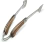 Charcoal Companion Explorer Stainless-Steel Grilling Tongs with Folding Rosewood Handles