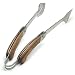 Charcoal Companion Explorer Stainless-Steel Grilling Tongs with Folding Rosewood Handles