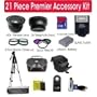 20 Piece Premier Accessory Kit with + 4 GB Memory Card + Card Reader + Wireless Remote Control + Padded Camera Case + High Capacity Li-Ion Battery + Digital Slave Flash + .42x Fisheye Wide Angle Lens + 2X Telephoto Lens + 3 Piece Multi-Coated Filter Set + 4 Piece Close Up Set + 50"Aluminum Tripod + Tripod Case + Camera Shoulder Strap + Universal Screen Protectors + 5 Piece Maintenance Kit + 110/220 Adapter for Nikon D40