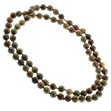 Beautiful Genuine Rainbow Zebra Jasper Necklace - Knotted - 8mm Beads - 32 Inch Length