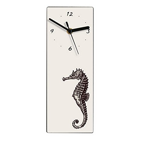 IPX466 Vintage Silhouette - Hippocampus Sea Horse - Magical Creature - Wall Clock