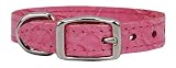 Croco - Faux Crocodile Leather Collar - 1/2 in. x 14 in. - Pink