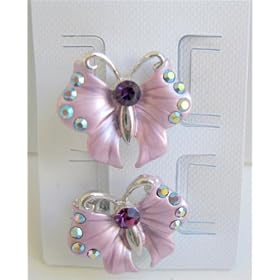 <b>Girls Butterfly Hair Clip Sparkling Crystals Purple Hair Clip (BRAND NEW)</b>
