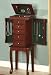 Coaster Five Drawer Jewelry Armoire with Fluted Accents in Brown