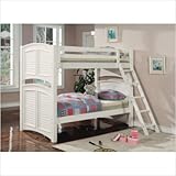White Shutter HardWood Twin Full Size Bunk Bed