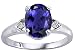 1.86 cts Genuine Iolite and Diamond Ring - 14kt White or Yellow Gold