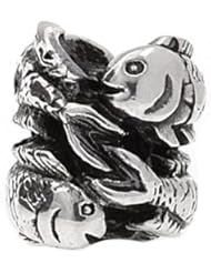 SilveRado(tm) MS237 Sterling Silver Zodiac Pisces Bead / Charm