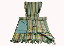 Striped Kikoy Beach Towel and Bag