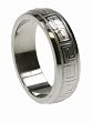 316L stainless steel ring with combination matte and shiny polish and laser cut design - Width: 6mm (Sizes 6-13)