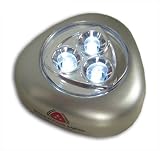 Lunartec Stick & Push Light mit 3 weißen LEDs (silber)