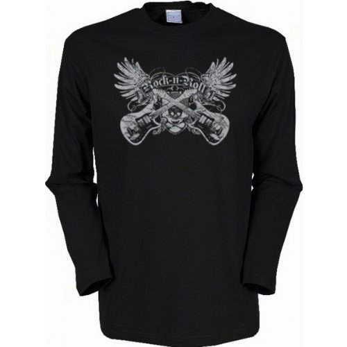 Gitarren Musiker Rock-n-Roll Langarmshirt Herren 